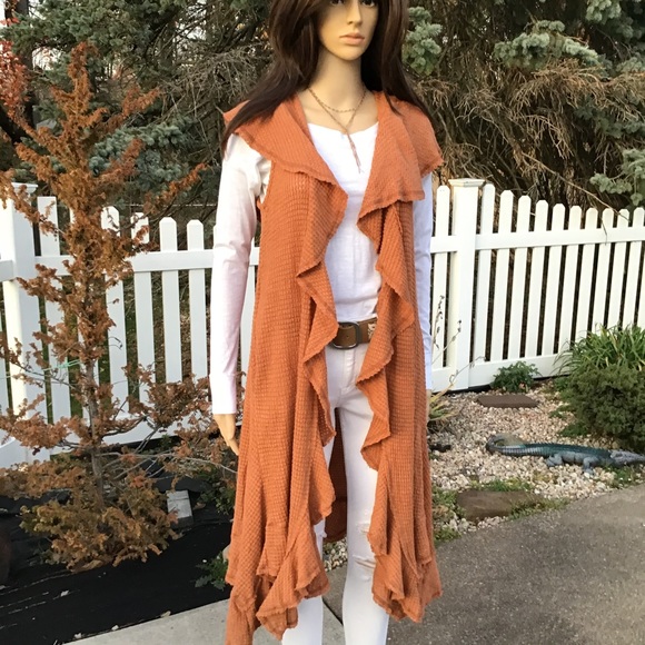 BOHO SWEATER OPEN JACKET WITH HOOD & POCKETS - Picture 4 of 8